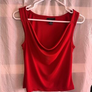 Express Bold Red Draped Tank Top